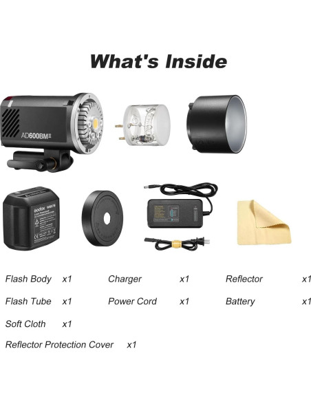 Flash Godox AD600BM II 600Ws con Luz de Modelado 40W