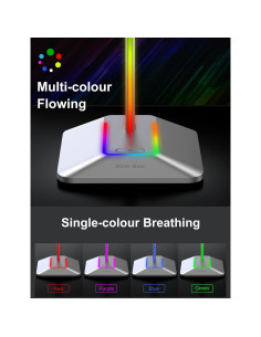 Soporte para Auriculares RGB New bee Z8 Plata con 2 Puertos USB 2