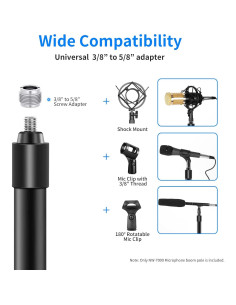 Brazo de Micrófono NEEWER NW-7000 Extensible 0.91m a 2.44m 2