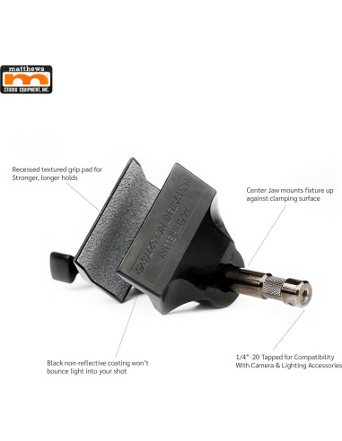 Abrazadera de Mandíbula Central 3" Matthellini Negra para Montaje