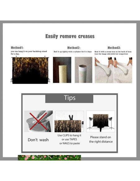 Fondo de Vinilo 8x6ft LTLYH Negro y Dorado para Fotos