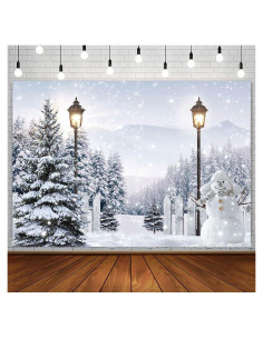 Fondo de Navidad Invierno AIBIIN 210x150 cm Bosque Nevado