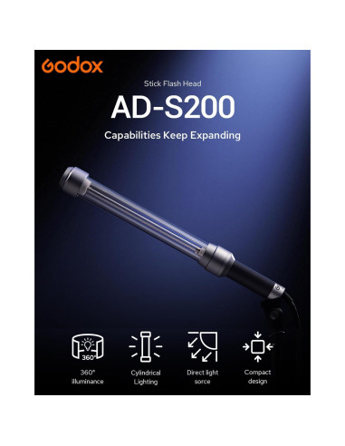 Godox AD-S200 Stick Flash Head 200W 5800K para AD200/AD200Pro