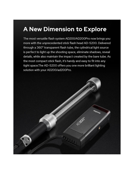 Godox AD-S200 Stick Flash Head 200W 5800K para AD200/AD200Pro