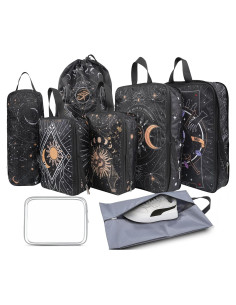 Juego de 8 Cubos de Compresión Hitanfe para Viaje Negro