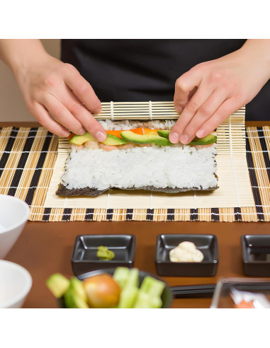 Esteras de Sushi Fusión Select - 24.1x24.1 cm de Bambú