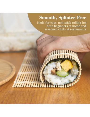Esteras de Sushi Fusión Select - 24.1x24.1 cm de Bambú