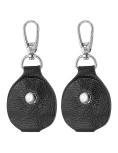 Funda de Llave de Cuero PATIKIL Negra, 2 Piezas, Durable y Práctica