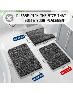 Alfombrilla de Baño Yimobra 43x61 cm Antideslizante Microfibra 2