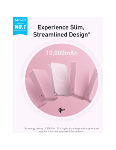 Banco de Energía Anker MagGo 10,000mAh Cargador Inalámbrico Rosa 2