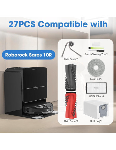 Kit de Accesorios 27PCS para Aspiradora Roborock Saros 10R