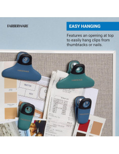 Juego de Clips para Bolsas FARBERWARE 4 Piezas Duraderos Azul Verde 2