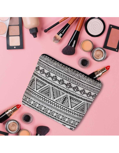 Bolsa de Maquillaje Kalygon Azteca Africana 23x18cm Lino
