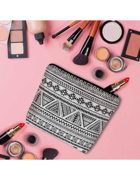 Bolsa de Maquillaje Kalygon Azteca Africana 23x18cm Lino