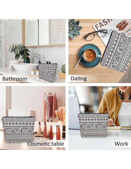 Bolsa de Maquillaje Kalygon Azteca Africana 23x18cm Lino