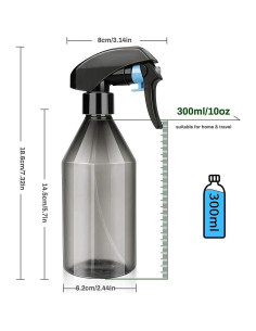 Botella de Spray para Plantas AORAKI 300ml Neblina Fina 2