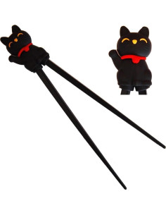 Palillos de Entrenamiento Ventas Felices HSTC-LKCBLK Gato Negro 2