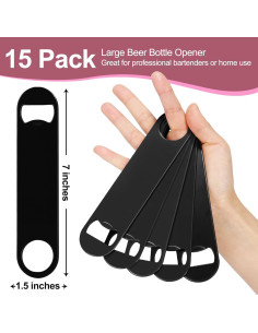 Juego de 15 Abrebotellas de Cerveza WEGAZ Acero Inoxidable Negro 2