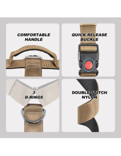 Arnés Táctico Ajustable TSPRO para Perros Grandes Negro S 2