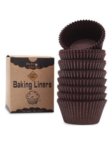 200 Forros de Cupcake Bake Choice Marrones Estándar 5cm