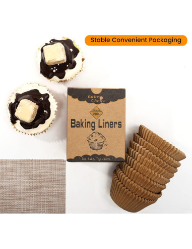 200 Forros de Cupcake Bake Choice Marrones Estándar 5cm
