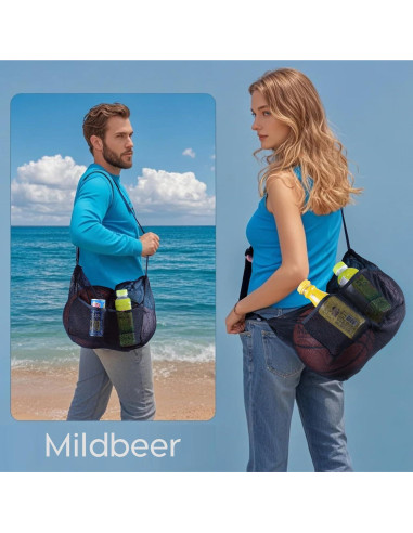 Bolsa de gimnasio Mildbeer mediana malla negra 30x15x30 cm