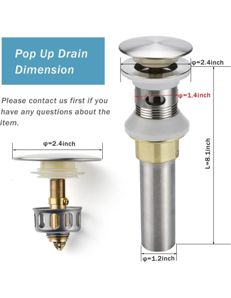 Desagüe de Lavabo Rockgoya Niquelado Cepillado 3.05cm