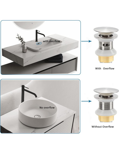 Desagüe de Lavabo Rockgoya Niquelado Cepillado 3.05cm