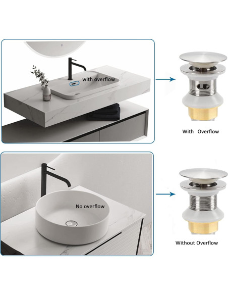 Desagüe de Lavabo Rockgoya Niquelado Cepillado 3.05cm