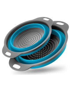 Set de Coladores Colapsables de Silicona WHZHAOCAI Azul 30cm