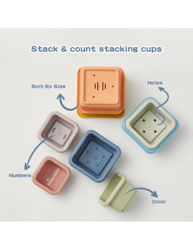 Juguetes de baño para bebés AMCHSURI 13PCS tazas y barcos