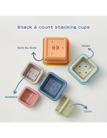 Juguetes de baño para bebés AMCHSURI 13PCS tazas y barcos