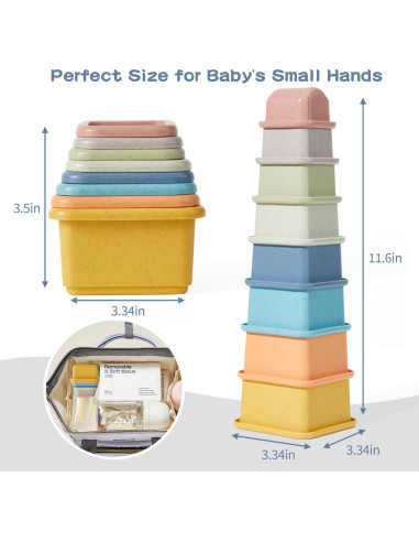 Juguetes de baño para bebés AMCHSURI 13PCS tazas y barcos