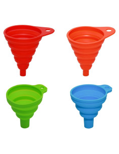 Embudo Plegable de Silicona Anphly 4 Piezas para Líquidos