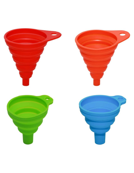 Embudo Plegable de Silicona Anphly 4 Piezas para Líquidos