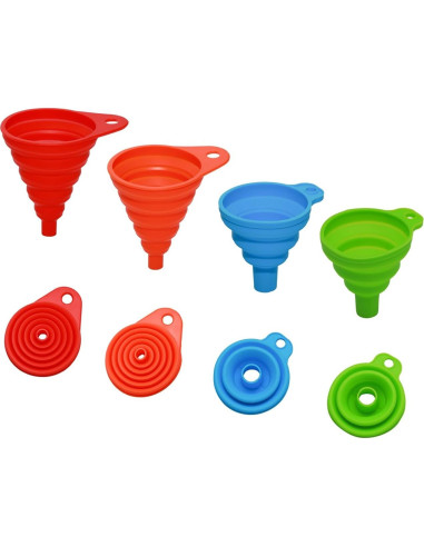 Embudo Plegable de Silicona Anphly 4 Piezas para Líquidos