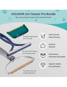 Removedor de Pelo de Mascota AXLUNAR - 3 Herramientas Reutilizables 2