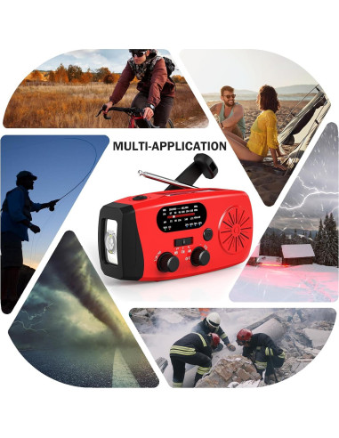 Radio de Manivela de Emergencia BGUS 14800mWh AM/FM NOAA