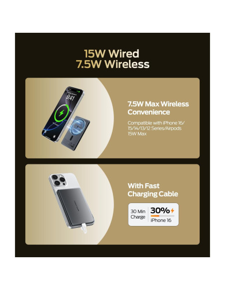 Cargador Portátil MagSafe 5000mAh Move Speed Gris Glaciar