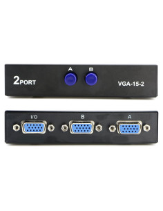 Interruptor VGA 2 en 1 Pasow para PC y Monitor - Negro