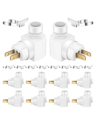 Reginary 8 Bases de Luz Nocturna Enchufables 360 Blancas