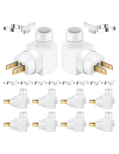Reginary 8 Bases de Luz Nocturna Enchufables 360 Blancas