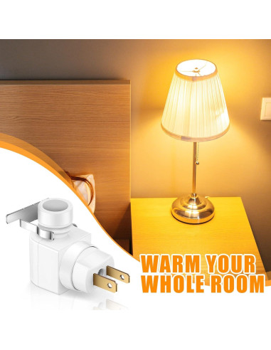 Reginary 8 Bases de Luz Nocturna Enchufables 360 Blancas