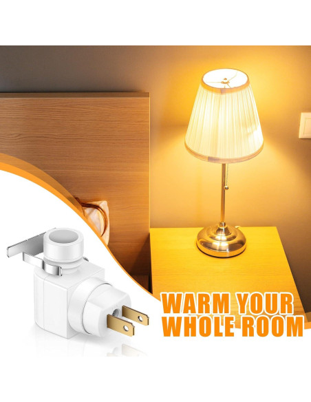 Reginary 8 Bases de Luz Nocturna Enchufables 360 Blancas