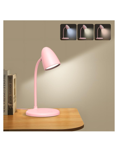 Lámpara de Escritorio LED RORENSE L33 Rosa, 3 Niveles de Brillo