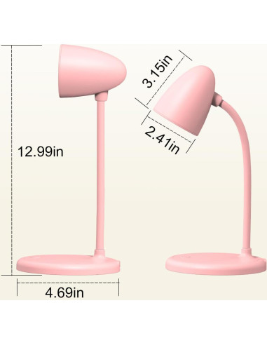 Lámpara de Escritorio LED RORENSE L33 Rosa, 3 Niveles de Brillo
