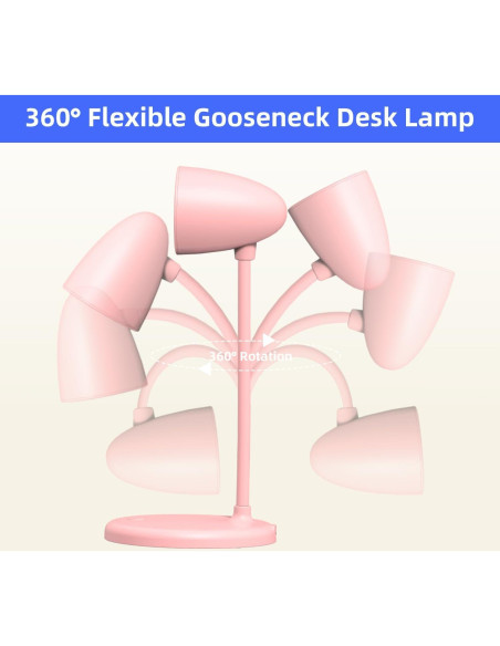 Lámpara de Escritorio LED RORENSE L33 Rosa, 3 Niveles de Brillo