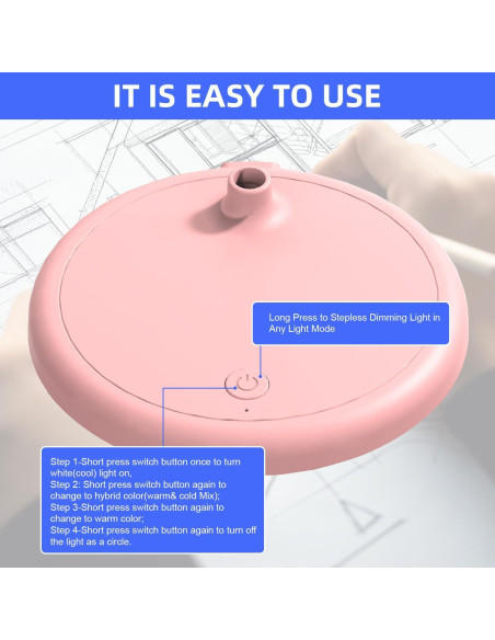 Lámpara de Escritorio LED RORENSE L33 Rosa, 3 Niveles de Brillo