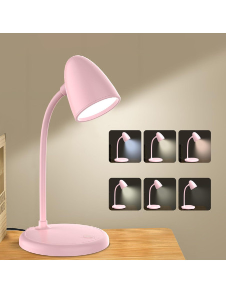 Lámpara de Escritorio LED RORENSE L33 Rosa, 3 Niveles de Brillo