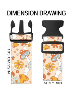 Correas de Equipaje Ajustables ASJHFDIR - Lindos Hongos Coloridos 2